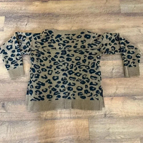 Knox‎ Rose V-Neck Leopard Long Sleeve Womens Pullover Sweater Size Small - Picture 7 of 8
